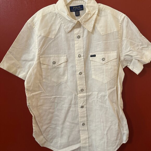 Lot of 2 Polo Ralph Lauren SS Button Front Shirt Medium 10-12 - Picture 13 of 14